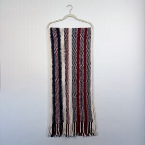 J.Crew Alpaca Wool Knit Striped Blanket Scarf with Fringe